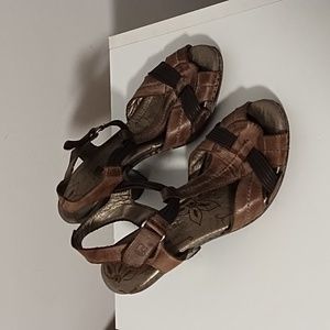 Brown Leather Strappy Heels - Women's Sandals